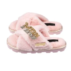 Ultralight Chic Slippers With MRS Brooch