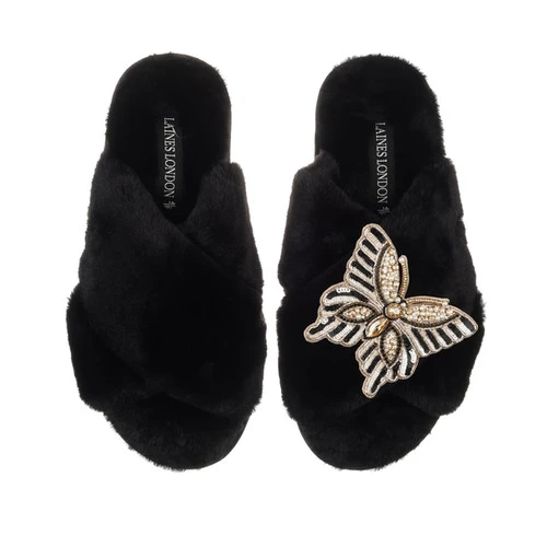Classic Laines Slippers With Butterfly Brooch 2 Classic Laines Slippers With Butterfly Brooch - Image 2