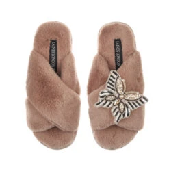 Classic Laines Slippers With Butterfly Brooch 11 Classic Laines Slippers With Butterfly Brooch -Laines London file 303