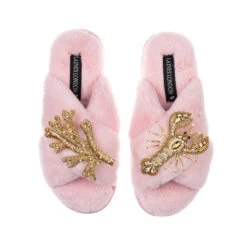 Classic Laines Slippers With Gold Lobster & Coral Brooches 10 Classic Laines Slippers With Gold Lobster & Coral Brooches -Laines London file 391