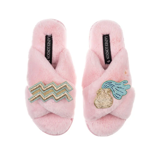 Classic Laines Slippers With Aquarius Star Sign Brooches 6 Classic Laines Slippers With Aquarius Star Sign Brooches - Image 6