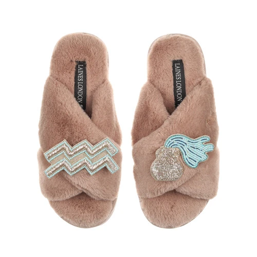 Classic Laines Slippers With Aquarius Star Sign Brooches 7 Classic Laines Slippers With Aquarius Star Sign Brooches - Image 7