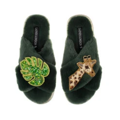 Classic Laines Slippers With Palm Leaf & Giraffe Brooches 10 Classic Laines Slippers With Palm Leaf & Giraffe Brooches -Laines London file 49