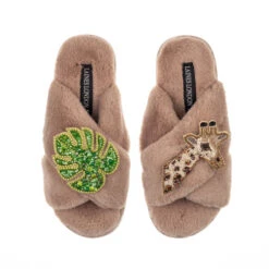 Classic Laines Slippers With Palm Leaf & Giraffe Brooches 11 Classic Laines Slippers With Palm Leaf & Giraffe Brooches -Laines London file 50