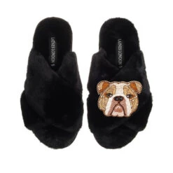 Classic Laines Slippers With Mr Beefy The Bulldog Brooch 8 Classic Laines Slippers With Mr Beefy The Bulldog Brooch -Laines London file 611