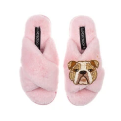 Classic Laines Slippers With Mr Beefy The Bulldog Brooch 11 Classic Laines Slippers With Mr Beefy The Bulldog Brooch -Laines London file 614