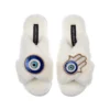 Classic Laines Slippers With Evil Eye & Hamsa Hand Brooches