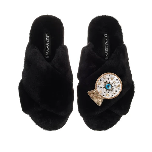 Classic Laines Slippers With Crystal Ball Brooch 3 Classic Laines Slippers With Crystal Ball Brooch - Image 3