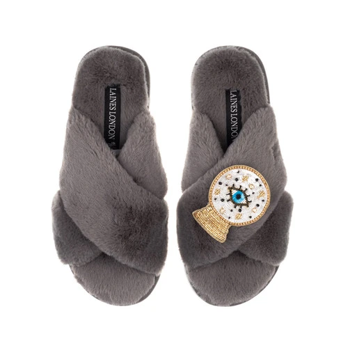 Classic Laines Slippers With Crystal Ball Brooch 4 Classic Laines Slippers With Crystal Ball Brooch - Image 4