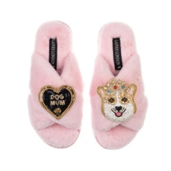 Classic Laines Slippers With Sandy The Corgi & Dog Mum Brooches 11 Classic Laines Slippers With Sandy The Corgi & Dog Mum Brooches -Laines London file 641