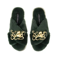 Classic Laines Slippers With Gold Metal Octopus Brooches 9 Classic Laines Slippers With Gold Metal Octopus Brooches -Laines London file 644