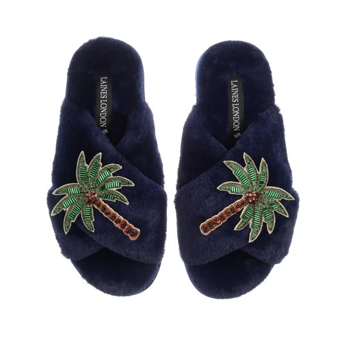 Classic Laines Slippers With Double Palm Tree Brooches 3 Classic Laines Slippers With Double Palm Tree Brooches - Image 3