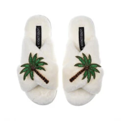 Classic Laines Slippers With Double Palm Tree Brooches 10 Classic Laines Slippers With Double Palm Tree Brooches -Laines London file 69