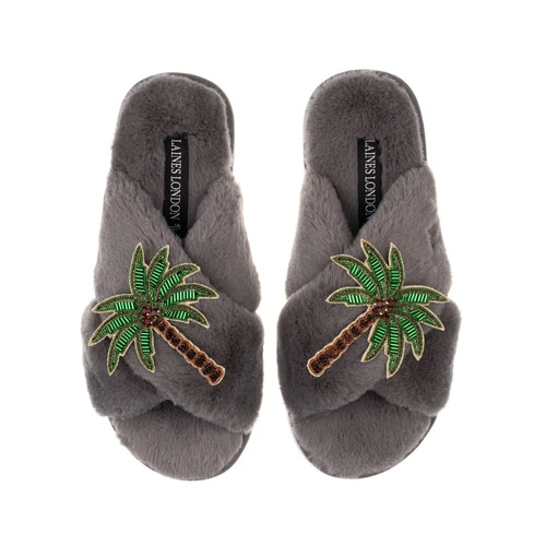 Classic Laines Slippers With Double Palm Tree Brooches 6 Classic Laines Slippers With Double Palm Tree Brooches - Image 6