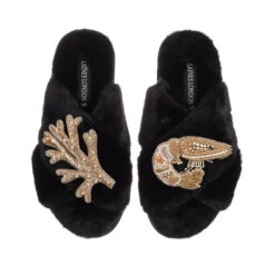 Classic Laines Slippers With Gold Prawn & Coral Brooches 11 Classic Laines Slippers With Gold Prawn & Coral Brooches -Laines London file 718