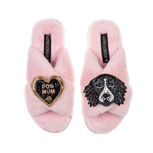 Classic Laines Slippers With Bentley The Black & White Spaniel & Dog Mum Brooch 5 Classic Laines Slippers With Bentley The Black & White Spaniel & Dog Mum Brooch - Image 5