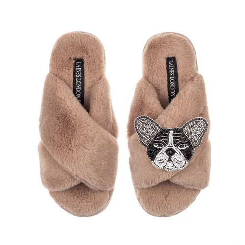 Classic Laines Slippers With Coco The Frenchie Brooch 2 Classic Laines Slippers With Coco The Frenchie Brooch - Image 2