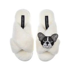 Classic Laines Slippers With Coco The Frenchie Brooch 8 Classic Laines Slippers With Coco The Frenchie Brooch -Laines London file 780