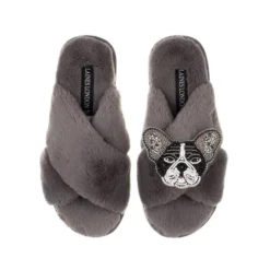 Classic Laines Slippers With Coco The Frenchie Brooch 10 Classic Laines Slippers With Coco The Frenchie Brooch -Laines London file 782