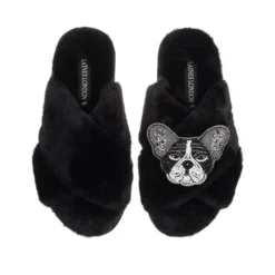 Classic Laines Slippers With Coco The Frenchie Brooch 11 Classic Laines Slippers With Coco The Frenchie Brooch -Laines London file 783