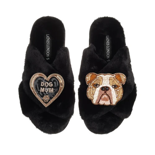 Classic Laines Slippers With Mr Beefy The Bulldog & Dog Mum Brooches 3 Classic Laines Slippers With Mr Beefy The Bulldog & Dog Mum Brooches - Image 3