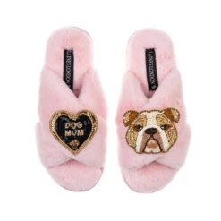 Classic Laines Slippers With Mr Beefy The Bulldog & Dog Mum Brooches 11 Classic Laines Slippers With Mr Beefy The Bulldog & Dog Mum Brooches -Laines London file 840