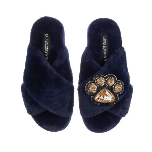 Classic Laines Slippers With Paw Print Brooch 6 Classic Laines Slippers With Paw Print Brooch - Image 6