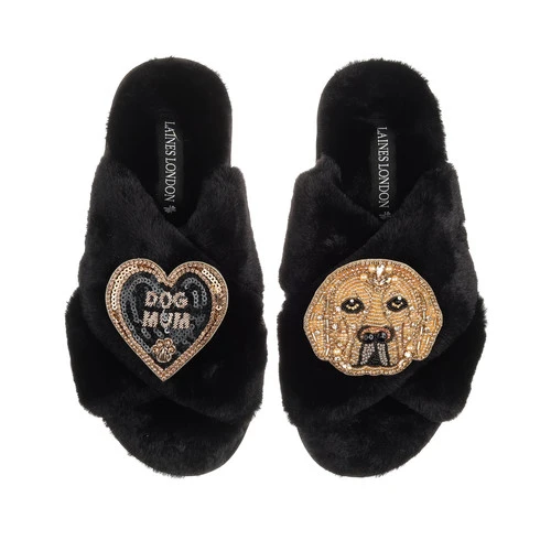 Classic Laines Slippers With Skip The Golden Lab & Dog Mum Brooches 3 Classic Laines Slippers With Skip The Golden Lab & Dog Mum Brooches - Image 3
