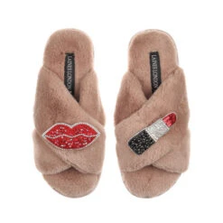 Classic Laines Slippers With Red & Silver Pucker Up Brooches 11 Classic Laines Slippers With Red & Silver Pucker Up Brooches -Laines London file 97